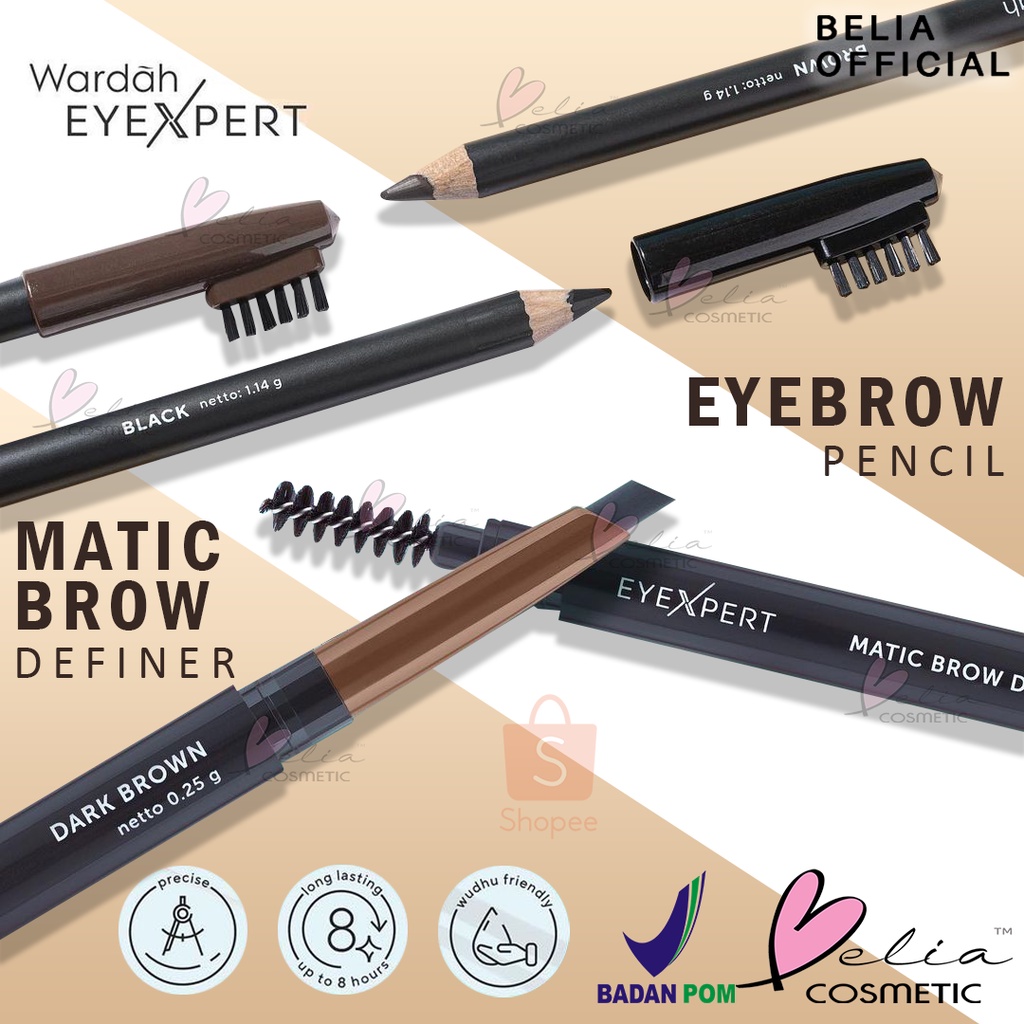 ❤ BELIA ❤ Wardah EyeXpert Matic Brow Definer | Eye Brow Eyebrow pencil (pensil alis) Brown &amp; Black - Pensil Alis Anti Air dan Tahan Lama | BPOM