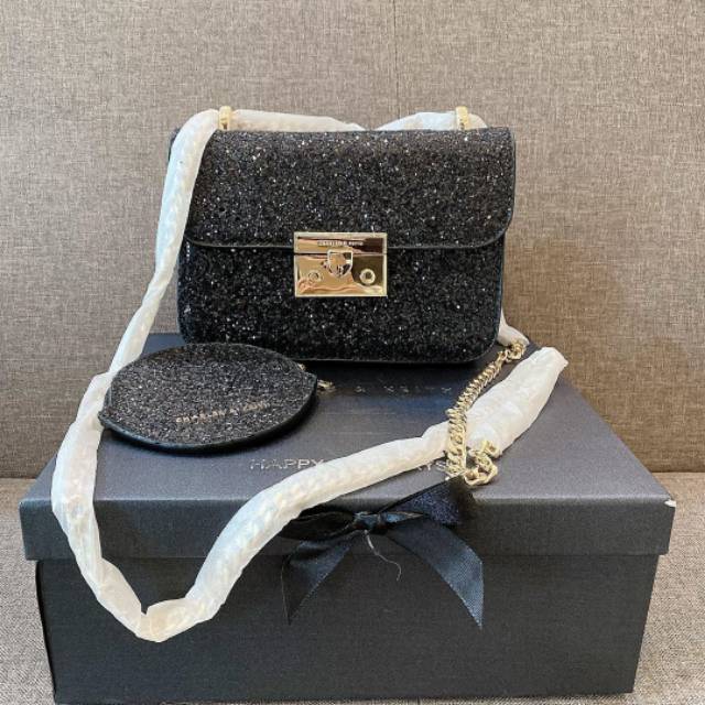 Tas Wanita CHARLES AND KEITH GIFT SET GLITTER BLACK