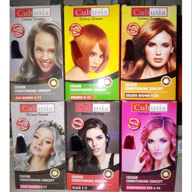 Cultusia Hair Color Cream -  FREE SARUNG TANGAN PLASTIK Rambut Cultusia 30 ml