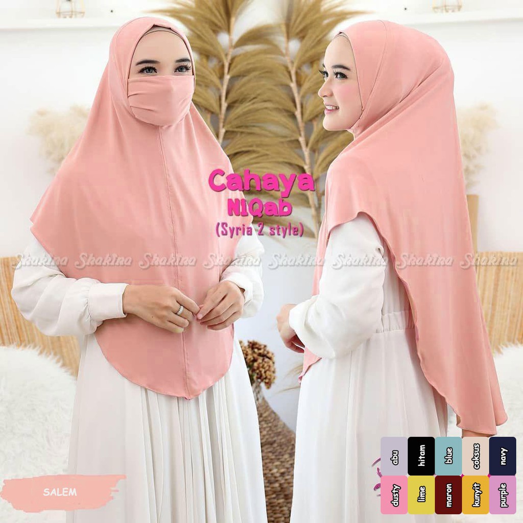 Khimar Hijab Jilbab Gading Kerudung Niqob Cahaya Jilbab Gading Niqab Instan