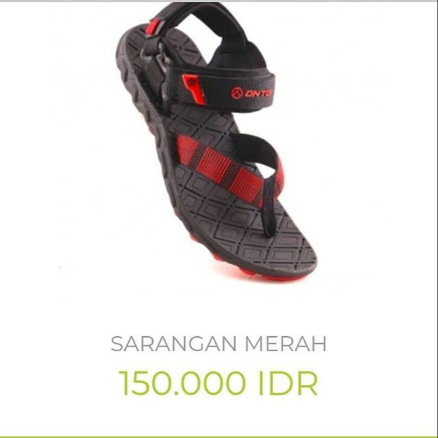 Sandal gunung cewek ontop sarangan merah