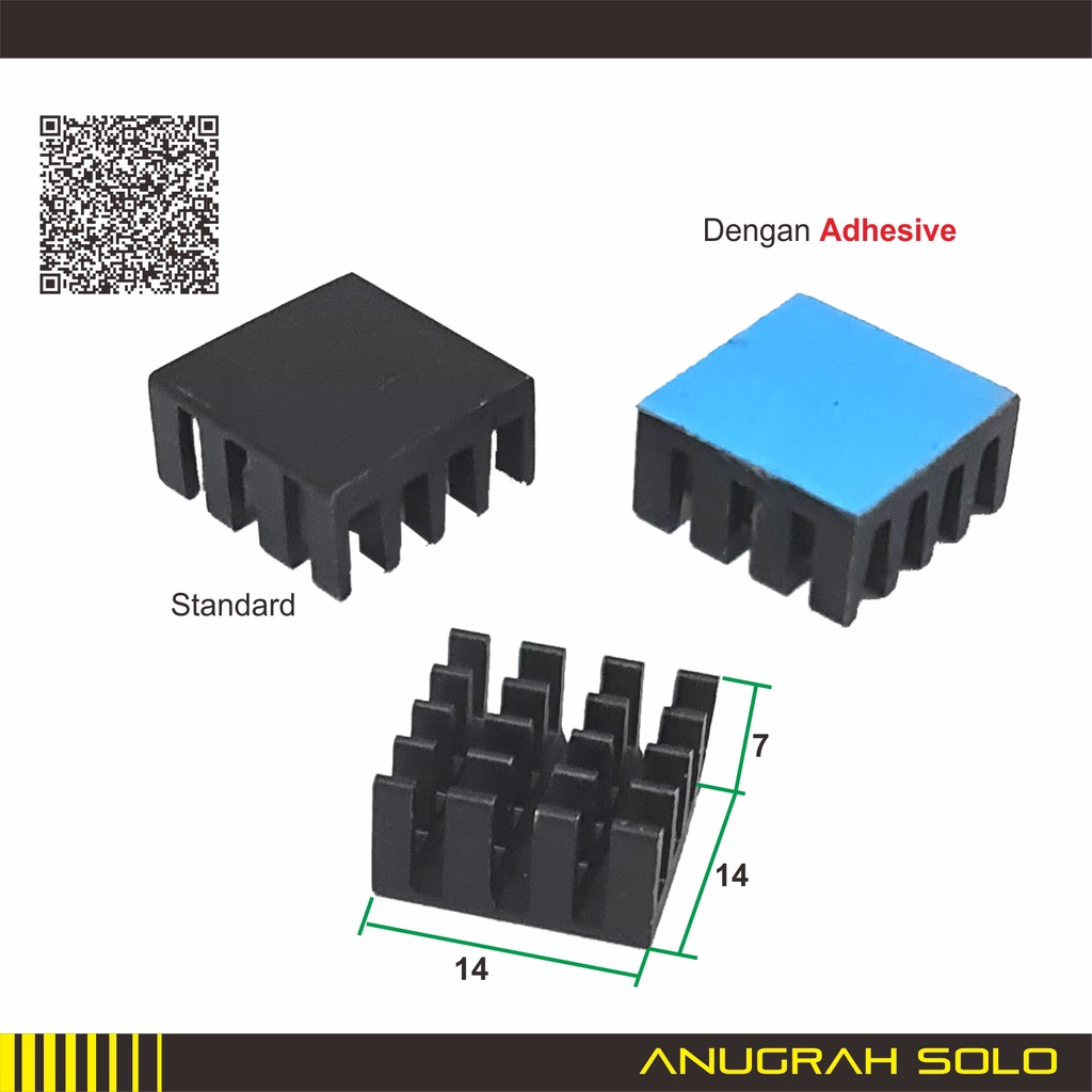 Heatsink Heat Sink 14x14x7mm Pendingin Aluminium Heat sink