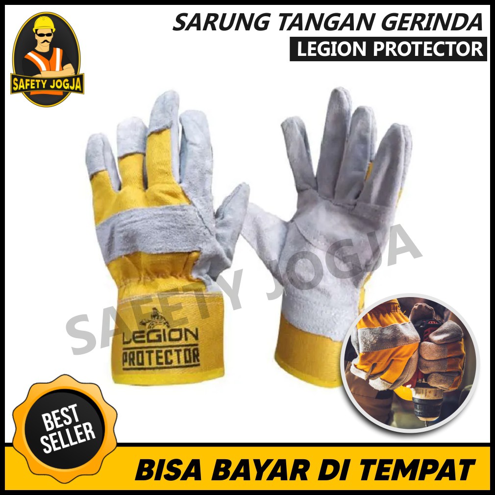 SARUNG TANGAN SAFETY KULIT KOMBINASI LAS GERINDA LEGION PROTECTOR