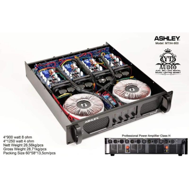 Promo Power Ashley MTX4 900 Original Amplifier Ashley MTX4-900 4 Channel