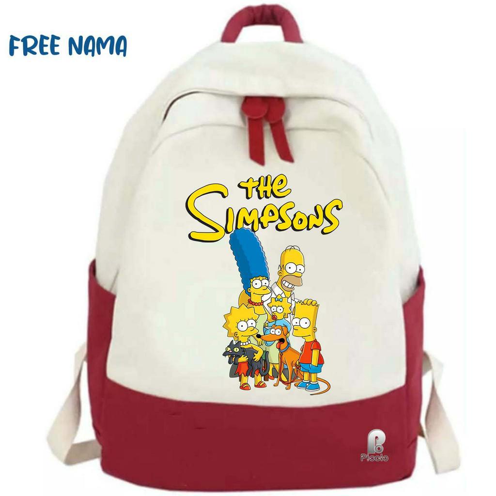 TAS RANSEL BACKPACK ANAK SEKOLAH MOTIF KARTUN THE SIMPSONS UNISEX (FREE NAMA)