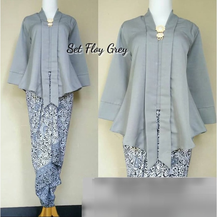 SETELAN KEBAYA WANITA MODEL KUTU BARU FLOY GREY DAN WARNA LAIN