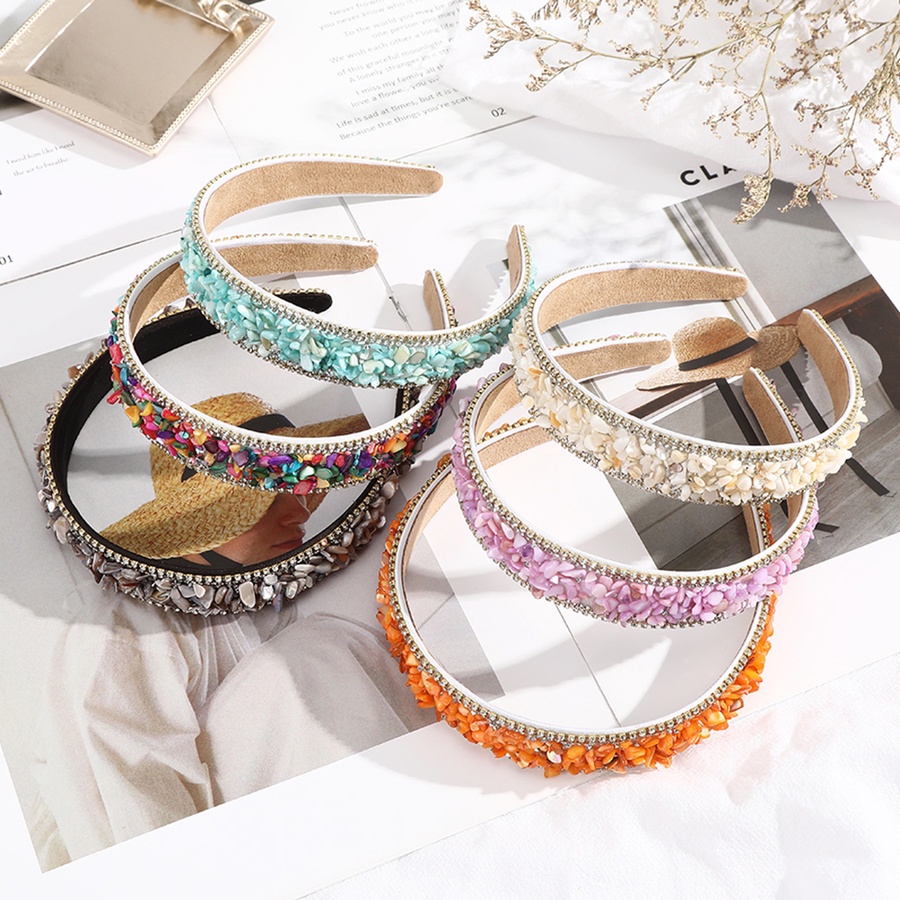 Korean Colorful Stone Rhinestone Headband Crystal Diamond Hair Band For Woman Wedding Hair Accessories