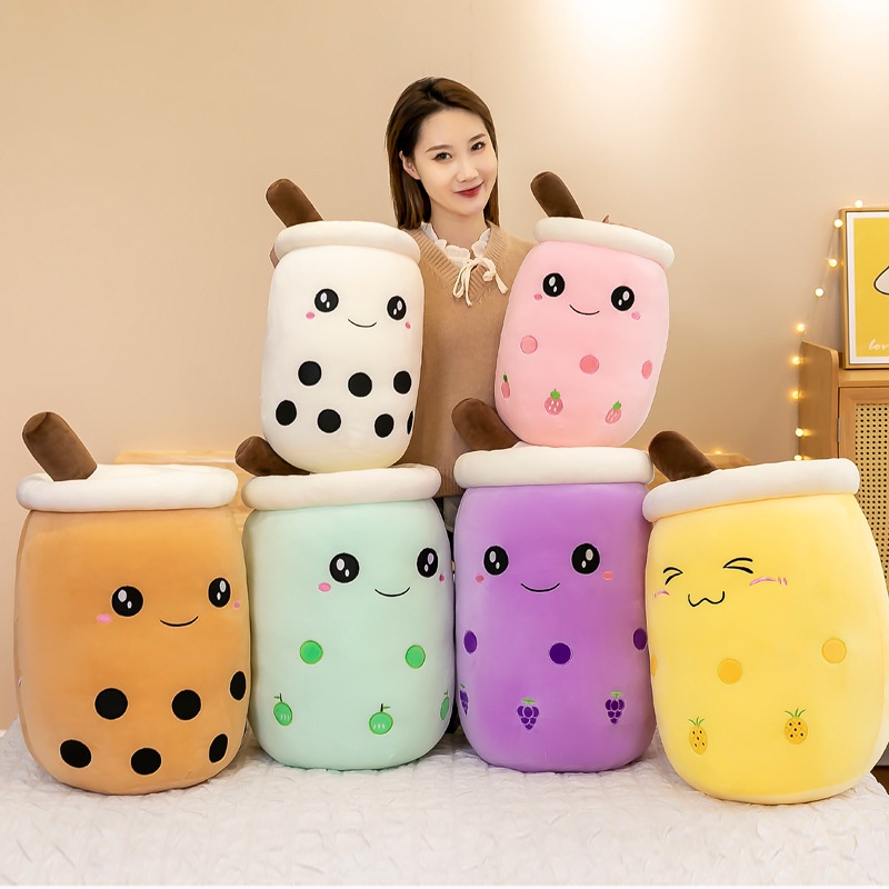 Boneka Boba Bubble Milk Tea Brown Sugar Boneka Anak Ukuran Jumbo 45 cm  / Mainan Cangkir Boba