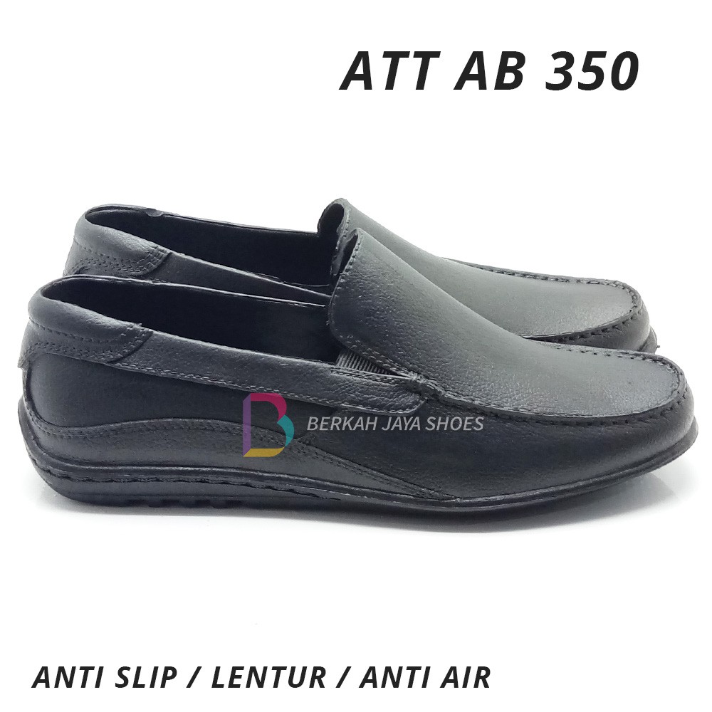 Sepatu Pantofel Karet Pria - Sepatu Kerja - Sepatu Formal- Sepatu Karet Pria ATT AB 350 Hitam