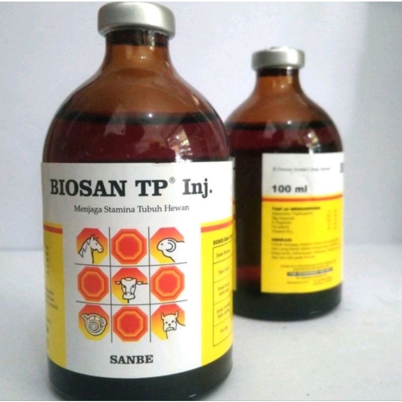 Jual Biosan TP Sanbe Injeksi 100 Ml Menambah Stamina Hewan Ternak Sapi ...