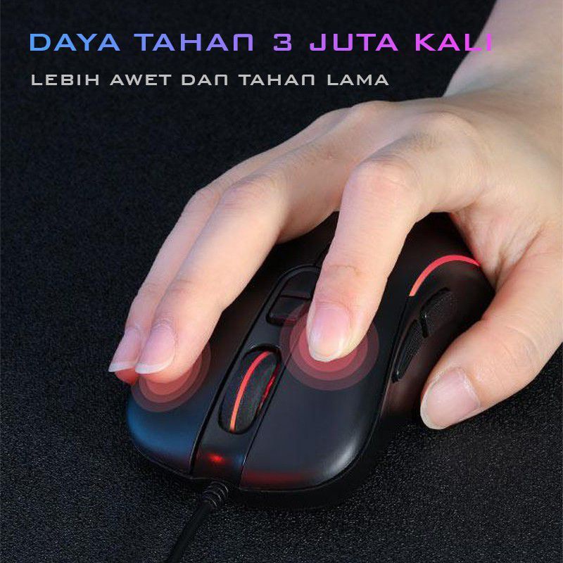 MOUSE GAMEN ORIGINAL (GM1000) KECEPATAN RESPON 0,1S DESAIN MINIMALIS BAHAN TEBAL BY ROBOT/VIVAN