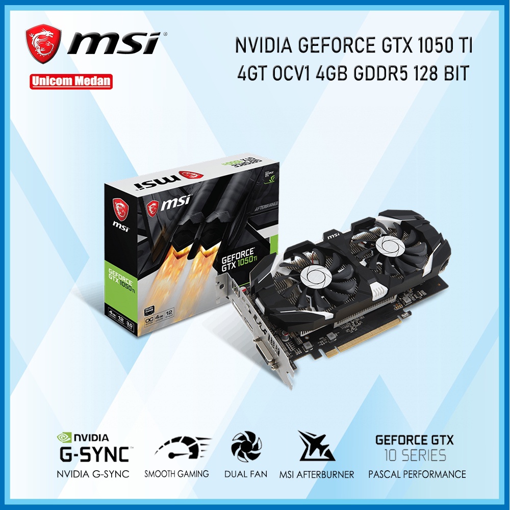 MSI GTX1050TI 4GB DDR5 128BIT DUAL FAN VGA CARD