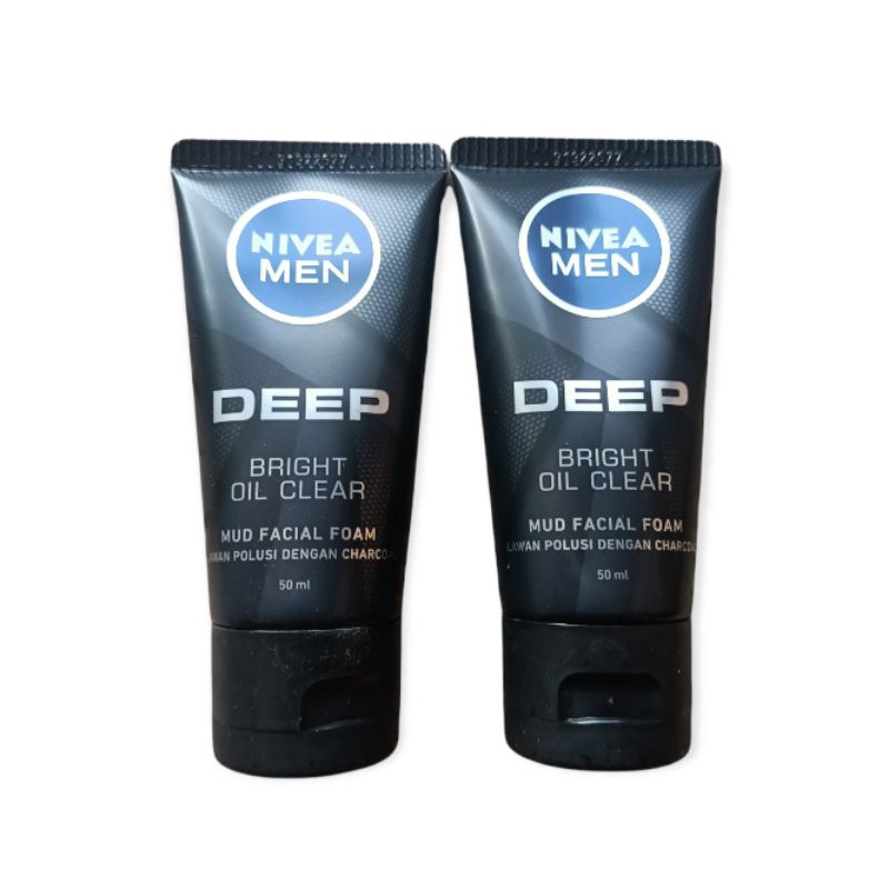 Nivea Men Deep Bright Oil Clear Facial Foam 50ml x 2pcs