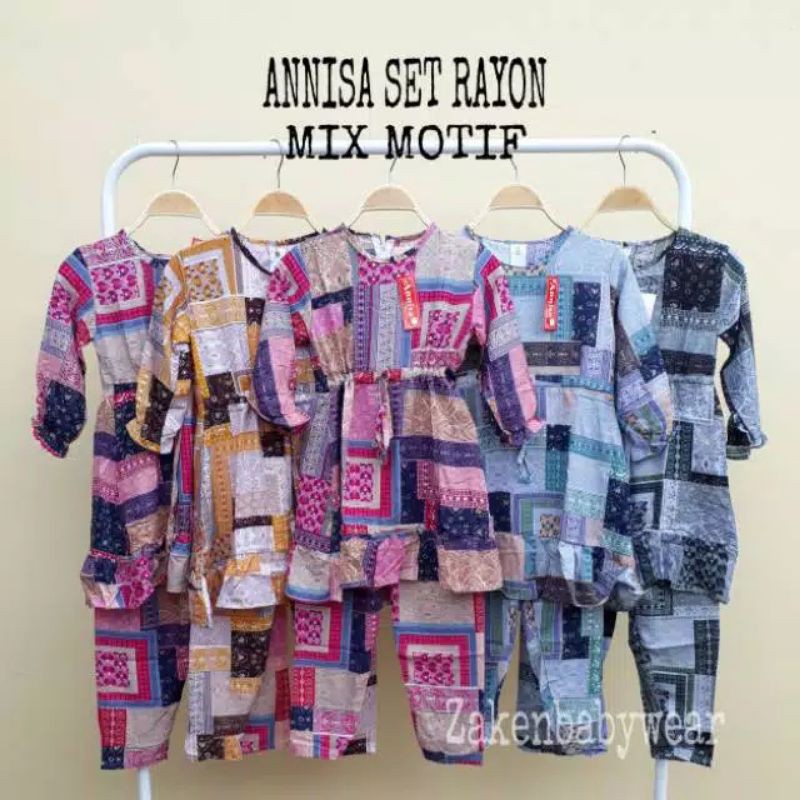 ANNISA SET RAYON / SETELAN ANAK PEREMPUAN / SET RAYON ANAK / SET PEREMPUAN / SET ANAK
