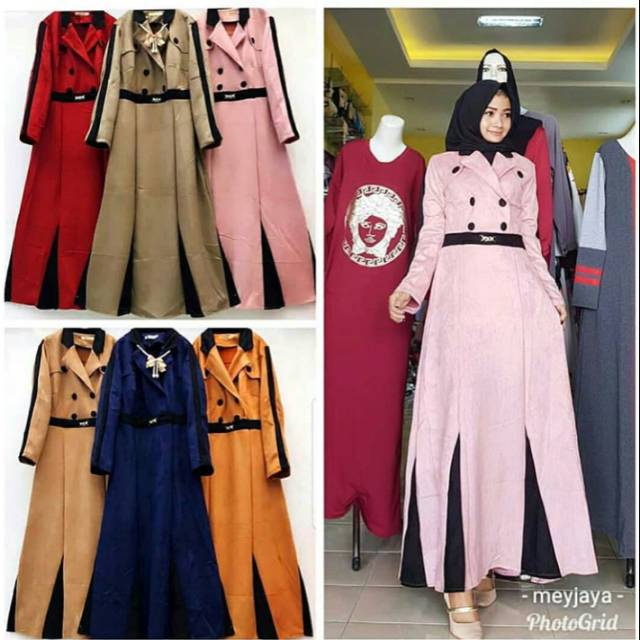 Maxi suede import / gamis blezer suede import