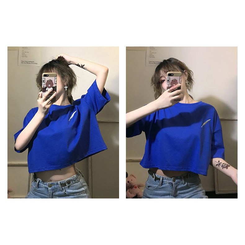 KBS-74 crop top oversize t-shirt wanita quill import korea jepang