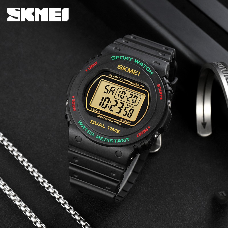 SKMEI 1776 Jam Tangan Pria Wanita Digital Chronograph Sport Watch Dual Time Anti Air Tali Rubber WATCHKITE WKOS