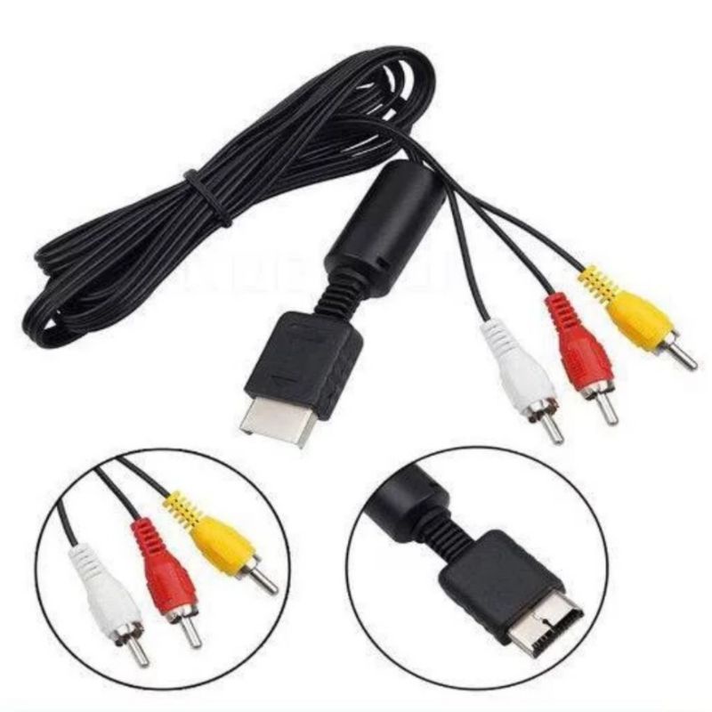 Kabel AV PS2 PS3 Kabel RCA 1,5m (Sony PS2 PS3 ke TV) - Kabel Audio Video PlayStation 2