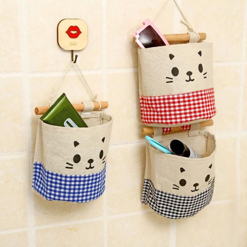 storage bag hanging motif kucing /kantong penyimpanan gantung