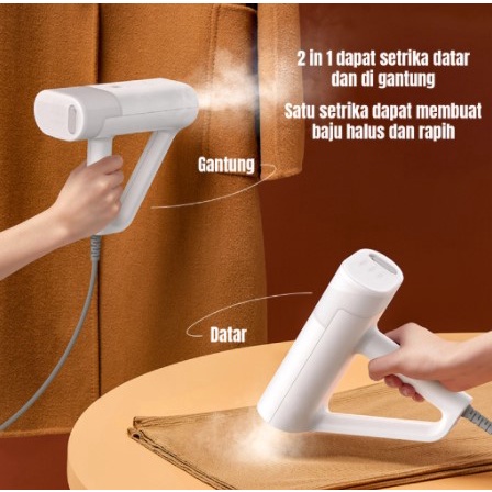 Deerma HS100 Handheld Garment Steamer Iron Setrika Uap Elektrik Pakaian Setrikaan Alat Menyetrika Gosokan