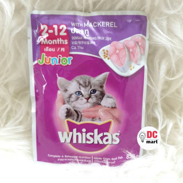 Whiskas Junior Makanan Kitten kemasan sachet 80gr / Wet Food