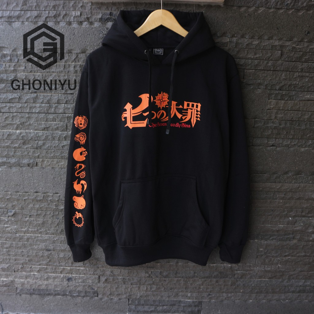 Jaket Sweater Anime Nanatsu no Taizai Seven Deadly Sins Hoodie Jumper Premium Jumbo Hand logo