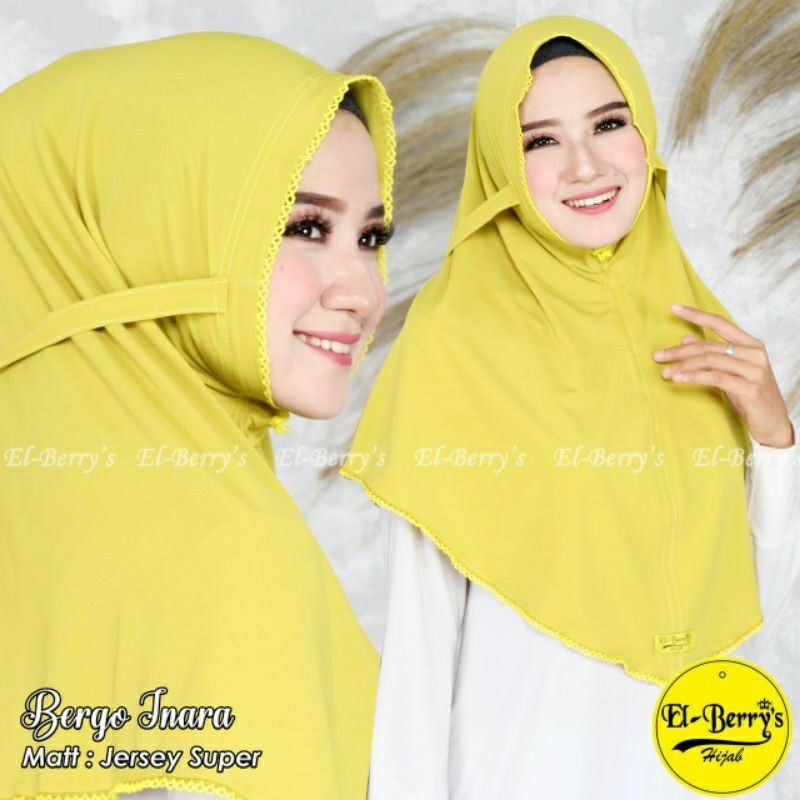 Bergo Inara Elberrys Jilbab Non Ped Tali Jersey Super Hijab Instan