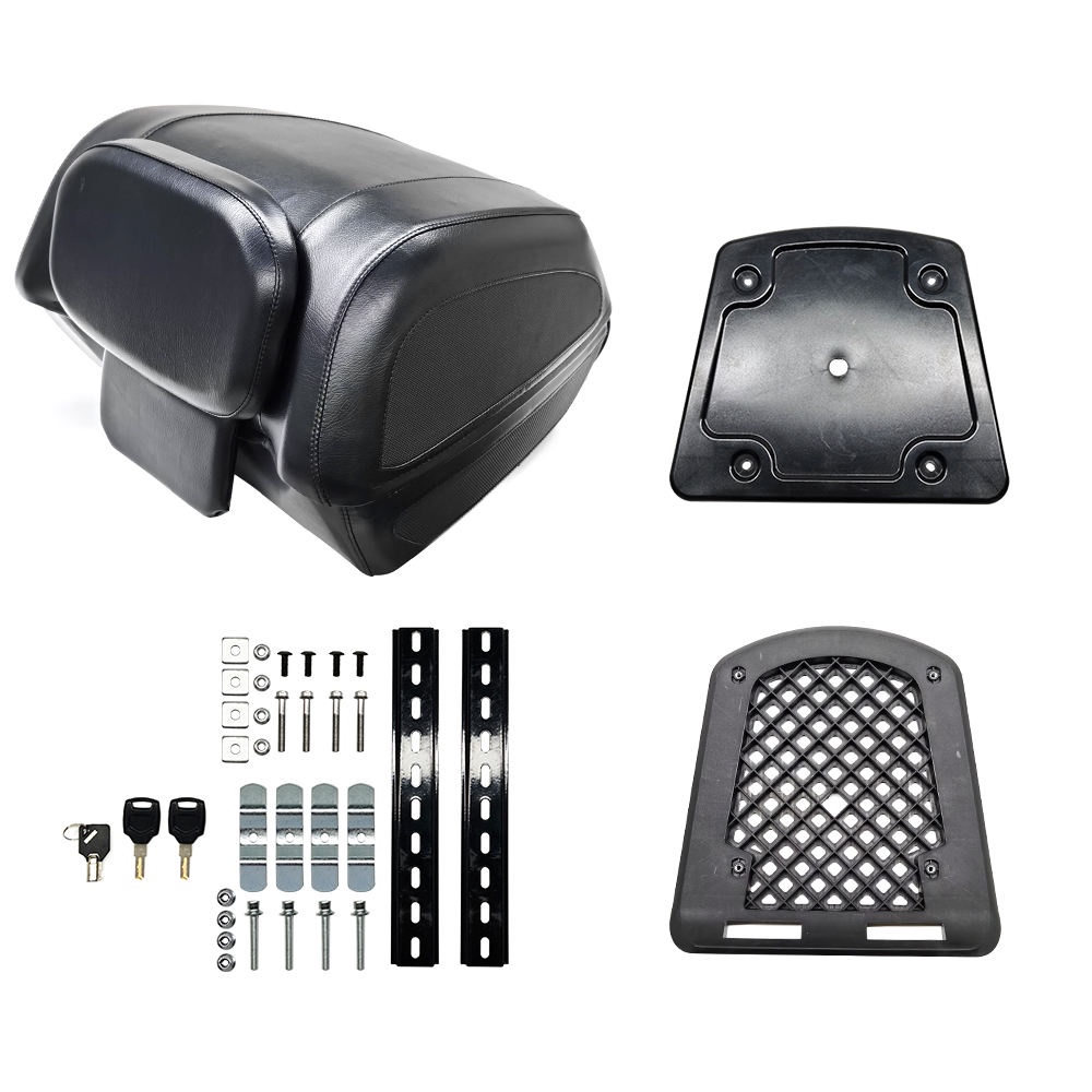 Universal Leather Plastic hard tour pak storage top box case for Custom Motorcycle Bike
