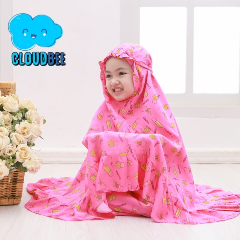 Mukena Anak Rayon Fullprint Cloudbee