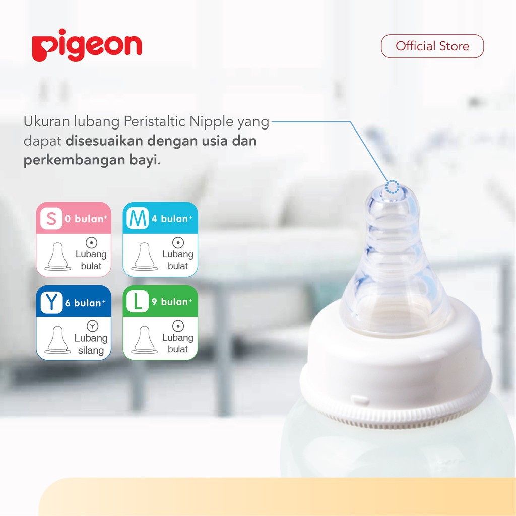 PIGEON Dot Peristaltic Nipple untuk Botol Slim Neck