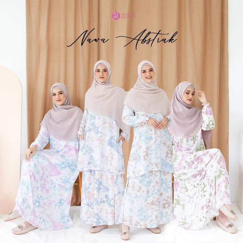ZIZARA NAWA ABSTRAK TUNIK ROK SET