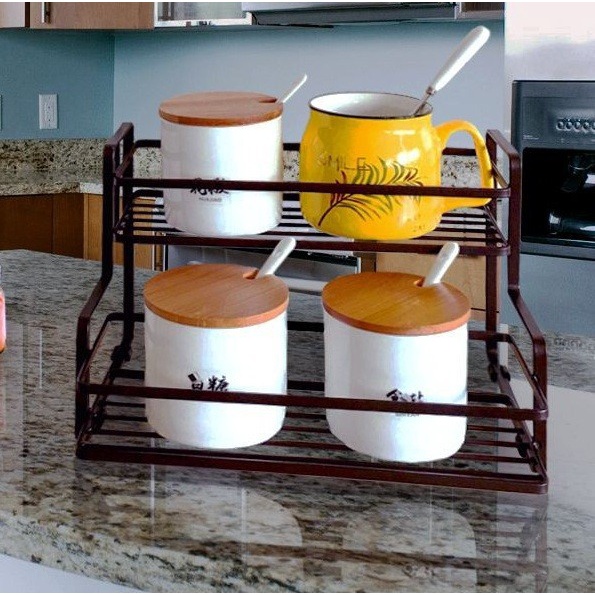 FMFIT Rak Dapur Rak Kamar Mandi Tempat Bumbu Serbaguna Rak Organizer Besi