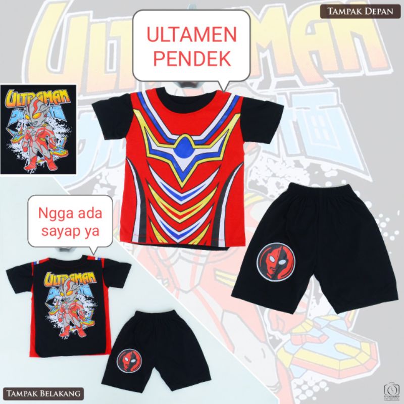 setelan anak ultramen lengan pendek baju anak laki laki ultramen