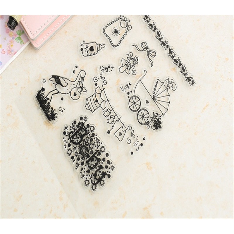 Clear Stamp (Stempel Transparan/Bening) - Baby Shower Design