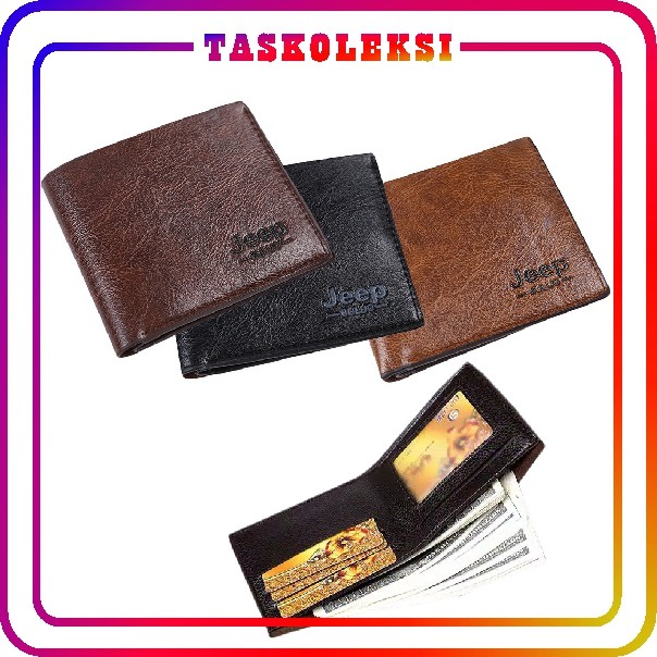 ☛TK☚ D010 Dompet Import Pria Wanita Pendek Murah Lipat Cowo Keren Kulit Wallet Card Murah