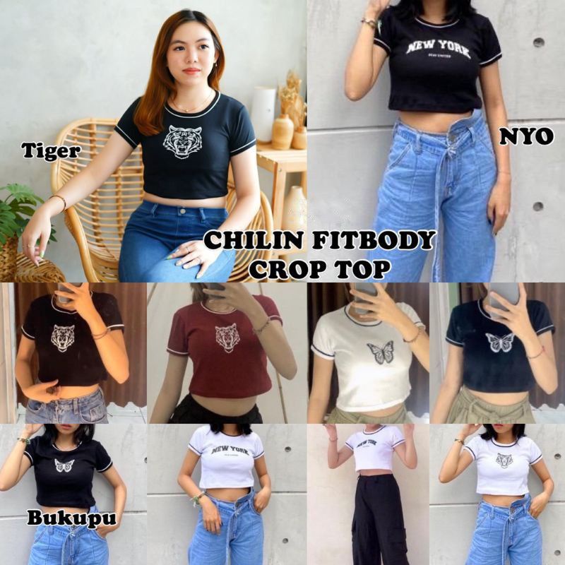 List Crop Tshirt Bahan Pe Rayon fit L