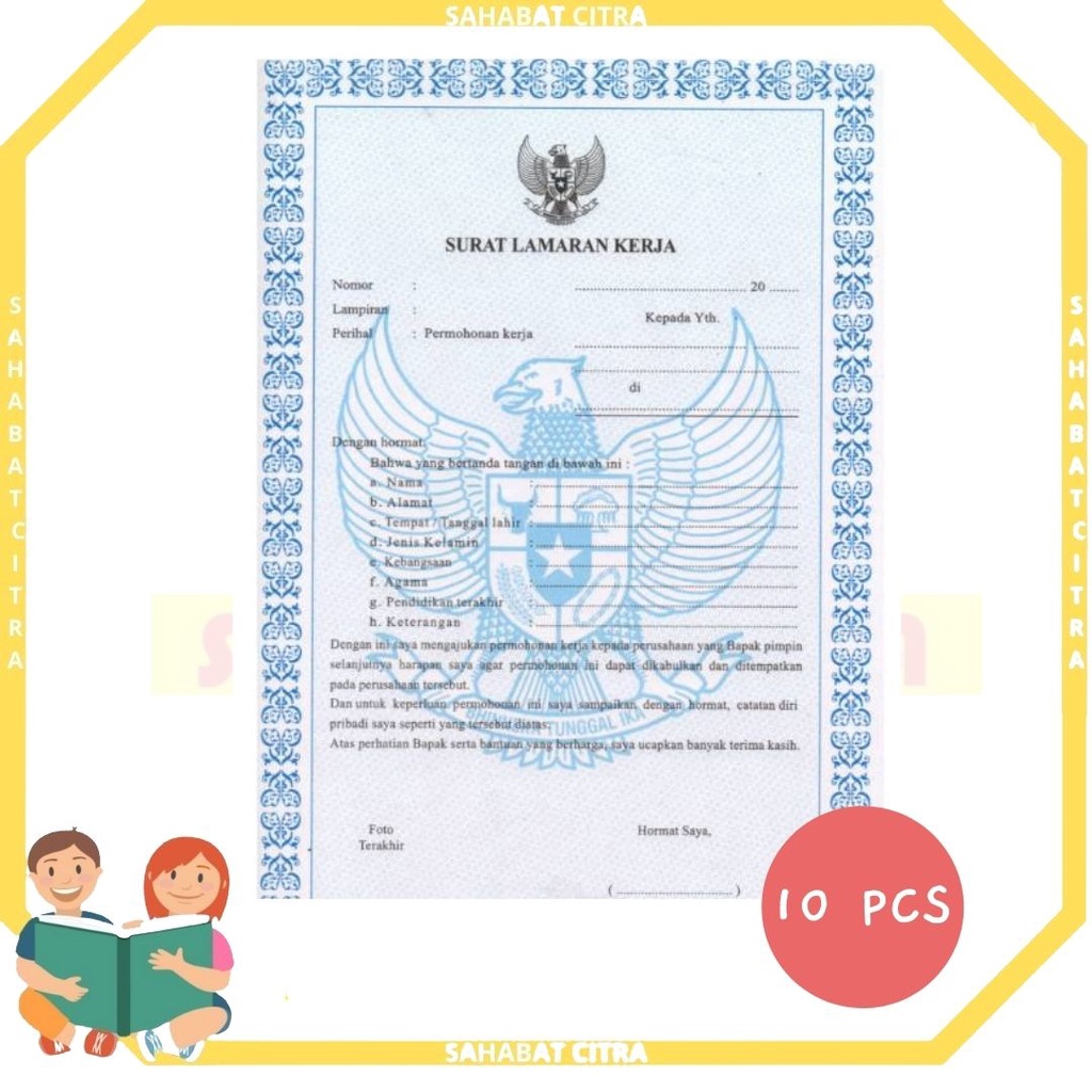 

SURAT LAMARAN KERJA / DAFTAR RIWAYAT HIDUP 10PCS 申请信/个人简历