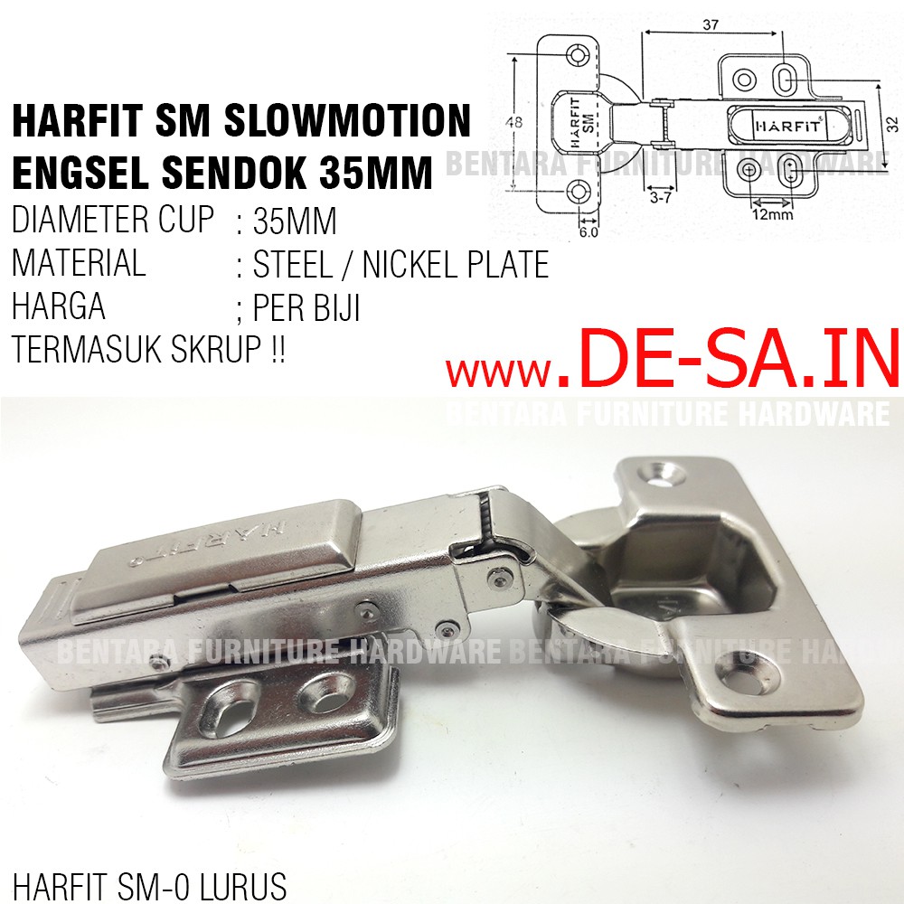 Harfit SM - 35MM Engsel Sendok Slow Motion - Clip-on Soft Closed  Conceal Hinge