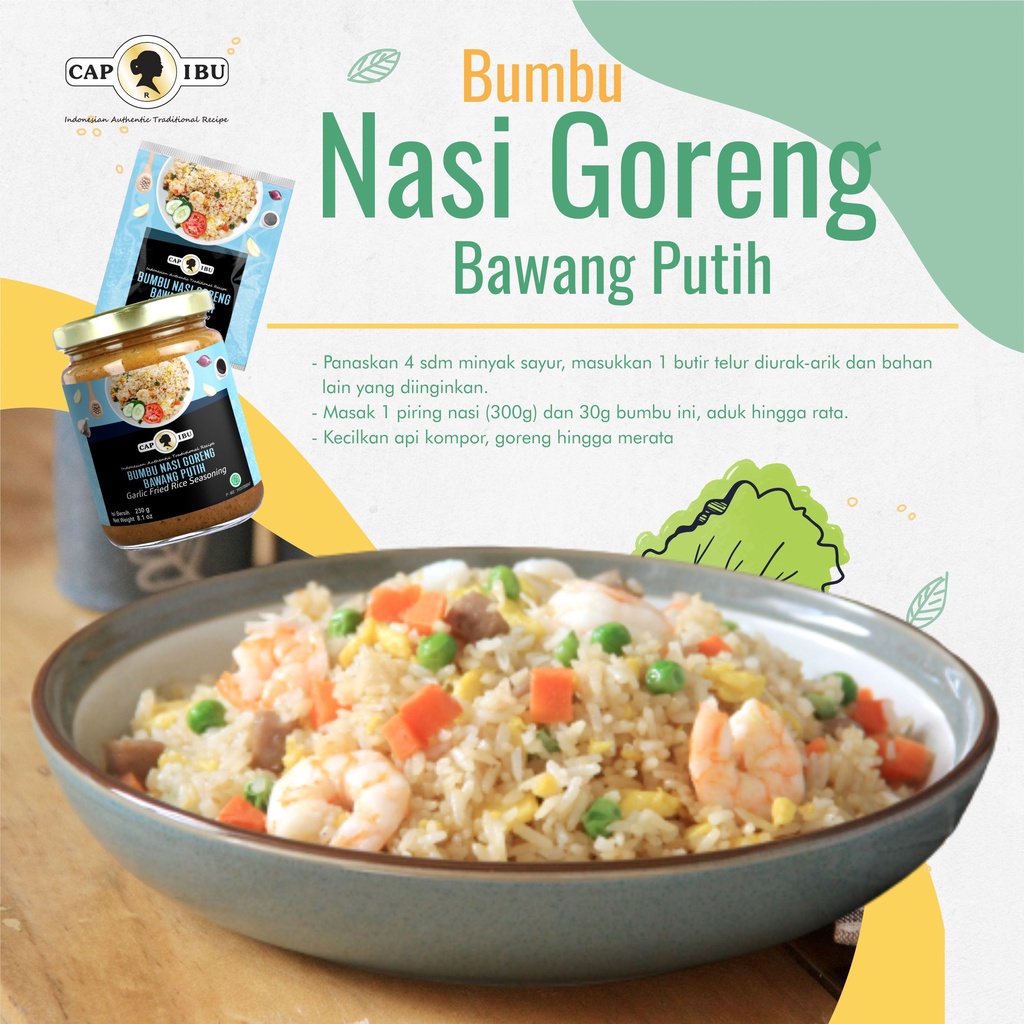 CAP IBU Bumbu Nasi Goreng Bawang Putih Pouch Sachet 40g x 3 pcs