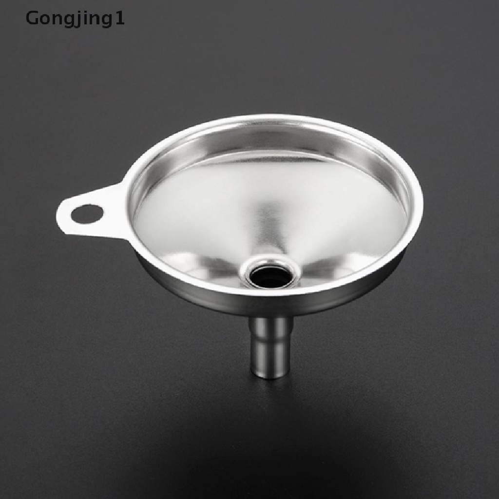 Gongjing1 1pc Corong Stainless Steel Mulut Kecil Alat Pengisi Cairan / Minyak / Bir