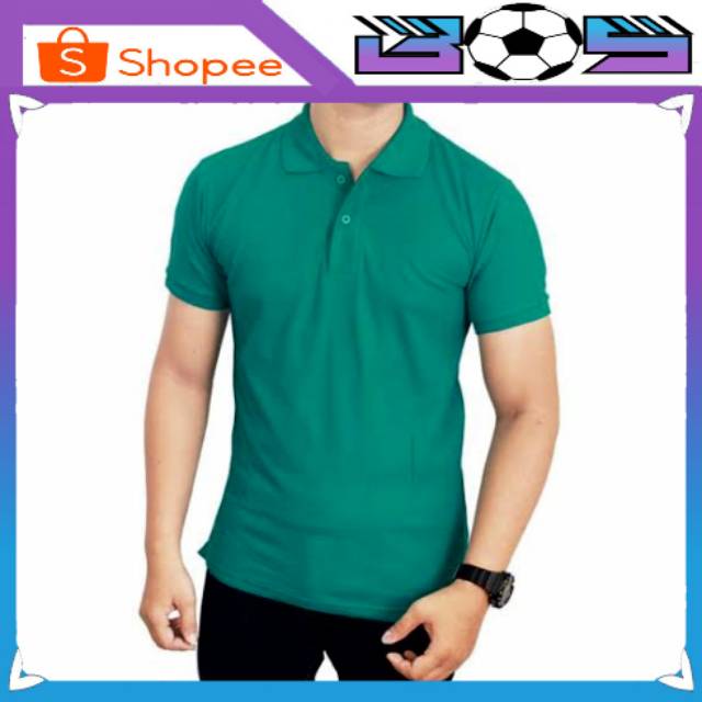 BAJU KAOS POLO KERAH DISTRO - HIJAU TOSCA GO