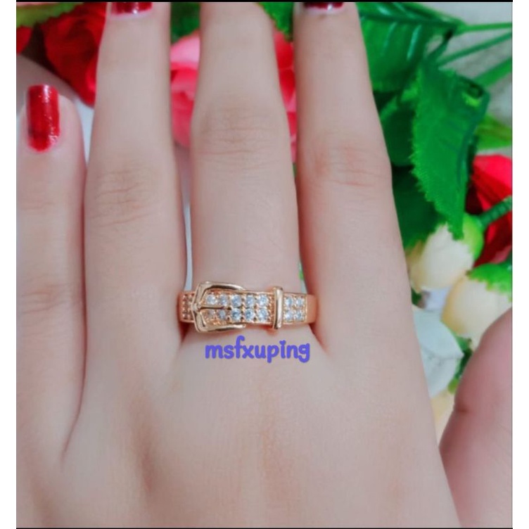 Cincin lapis emas xupinh permata zircon CA504