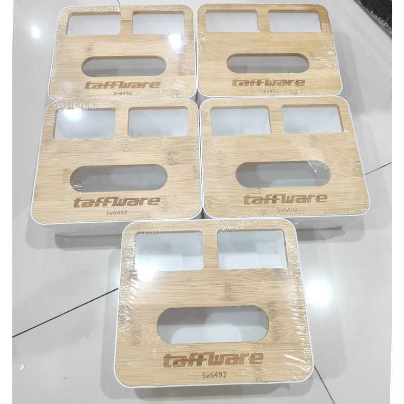 TaffHOME Kotak Tisu Kayu Tissue Box 3 Grid - ZJ006