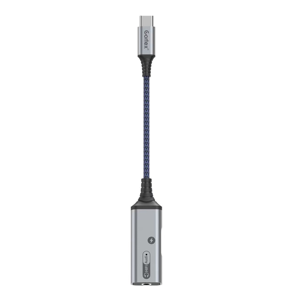 Cortex MH339 USB-C Splitter 2in1 Type-C to Charging + 3.5mm Audio Open Mic 60W Charging Adapter