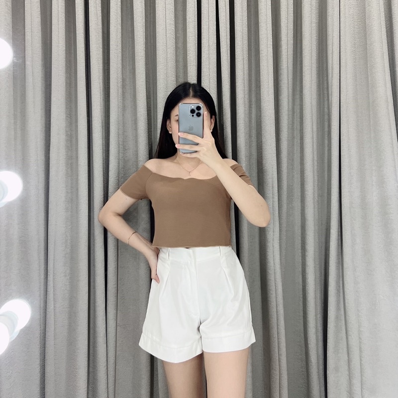 Crop top sabrina rib 049 | Sabrina crop | Atasan crop