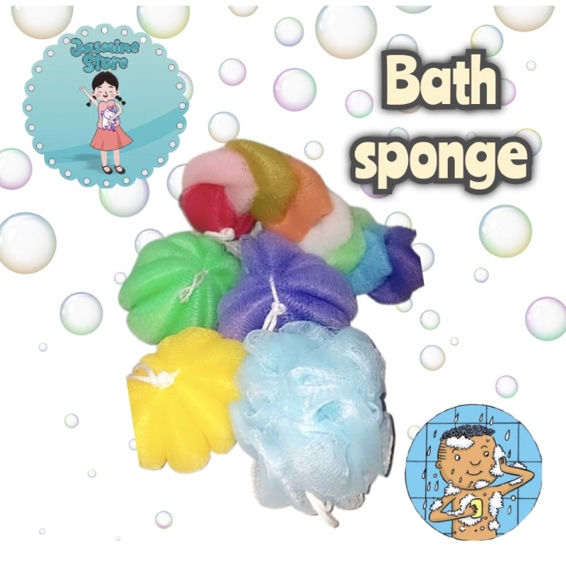 Spons Mandi Labu Premium/Shower Puff Pastel Gold/Souvenir Murah/Spon Mandi/Busa mandi