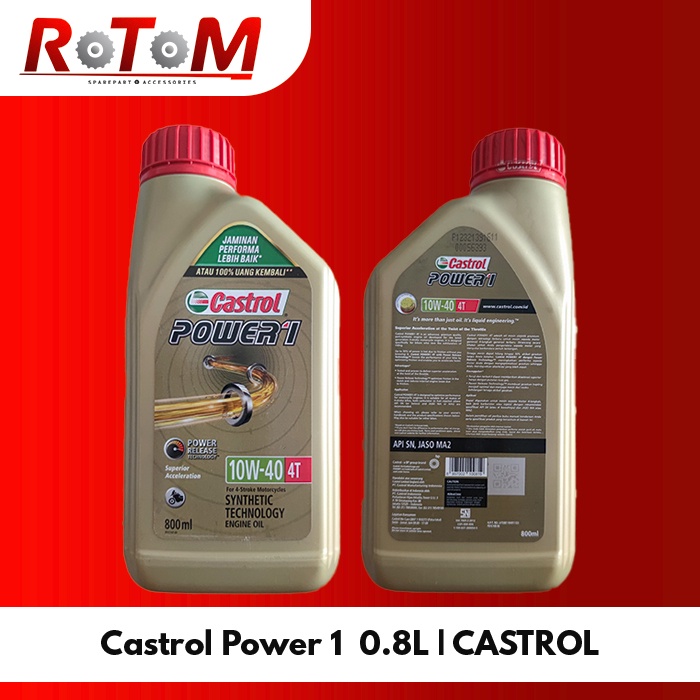 Oli Mesin SAE 10W-40 Castrol Power 1 0.8L | CASTROL