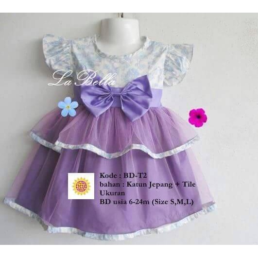 Baju Dress Anak Bayi perempuan Katun Jepang Tile Tutu Manis