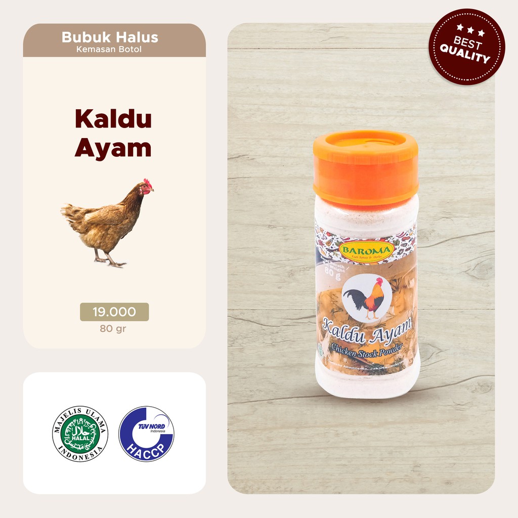 

Kaldu Ayam / Chicken Stock Powder 80g - Baroma Bumbu Rempah -