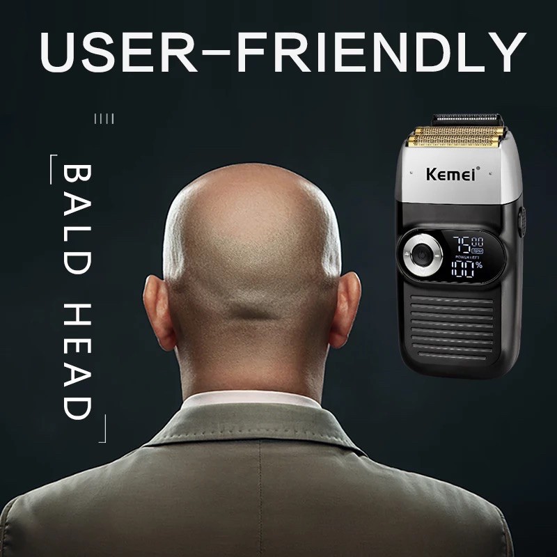 Kemei KM 2026 Alat Cukur Rambut Botak Hair Clipper Razor Shaver Twin Blade Cordless Trimmer KM-2026